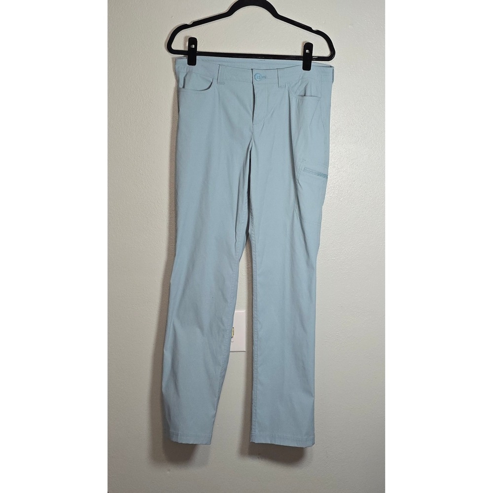 Eddie Bauer Womens 8 Light Blue Nylon Spandex Straight Leg Hiking Outdoor Pants